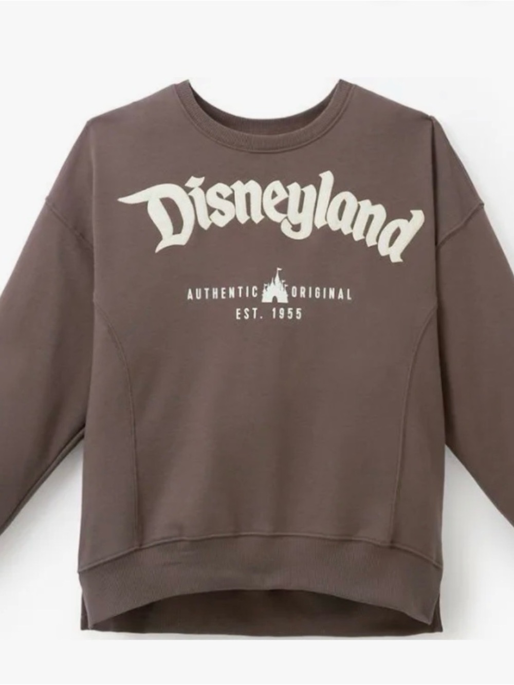 Disney Brown Crewneck Sweatshirt with Cream Logo